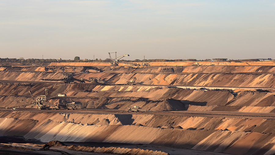 A photo of the The Tagebau Garzweiler surface mine in Germany, which produces lignite