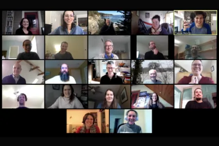 A screenshot of the cold-water refuge team meeting via Zoom