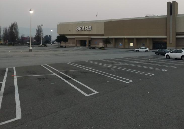 empty Sears parking lot
